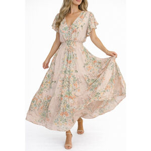Taylor Floral Tiered Maxi Dress Cottagecore Boho Garden Party Spring Wedding Gue